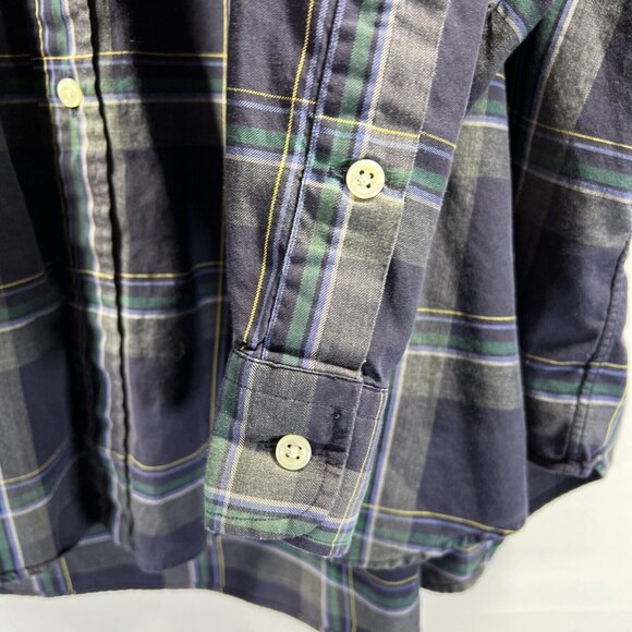Ralph Lauren Men's Shirt XL Gray Blue Green Pony Plaid Long Sleeve Blake Button - Picture 6 of 8